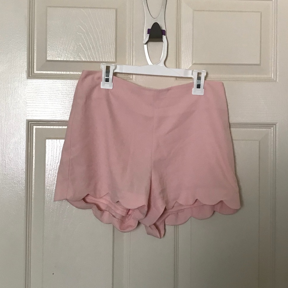 Pink Scalloped Shorts
